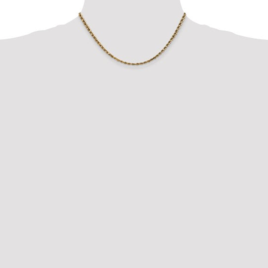 14K Diamond Cut Rope Chain, 16 inches, 3.5mm with Lobster Clasp