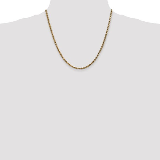 14K 20-inch 3.5mm Diamond-Cut Rope Chain with Lobster Clasp