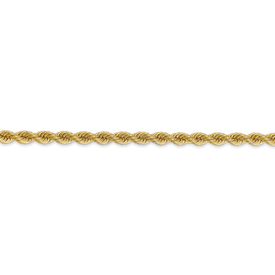 14K Yellow Gold Regular Rope Chain – 28 Inches, 3.65 mm with Lobster Clasp