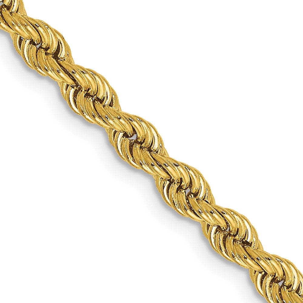14K Yellow Gold Regular Rope Chain – 28 Inches, 3.65 mm with Lobster Clasp