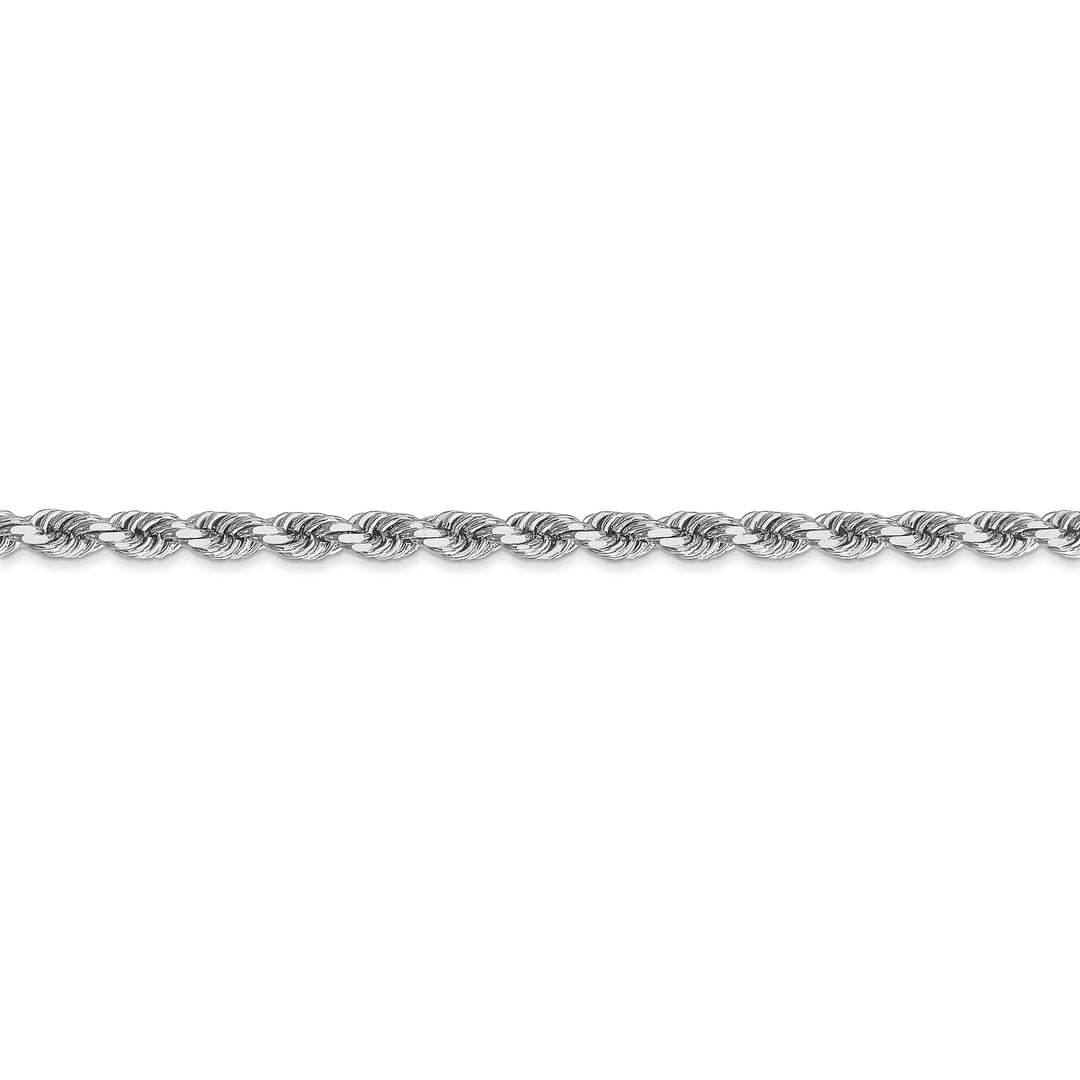  Cadena de Oro Blanco 10K – 22” (55.9 cm), 3.5 mm Estilo Cuerda con Corte Diamantado y Cierre de Langosta