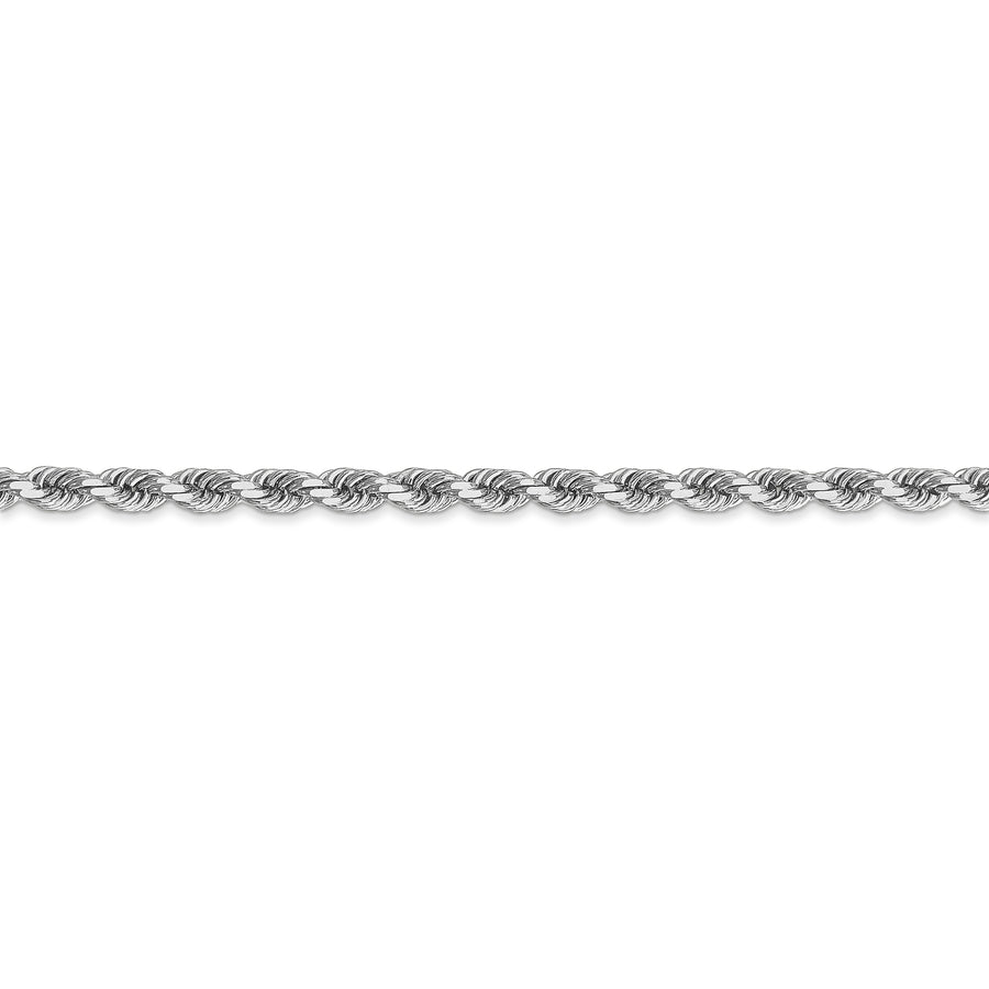  Cadena de Oro Blanco 10K – 22” (55.9 cm), 3.5 mm Estilo Cuerda con Corte Diamantado y Cierre de Langosta