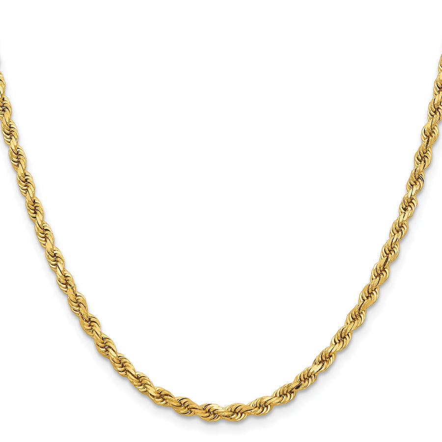 Cadena de Cuerda con Corte Diamante de 14K, 16 Pulgadas, 3.75 mm, con Cierre de Langosta