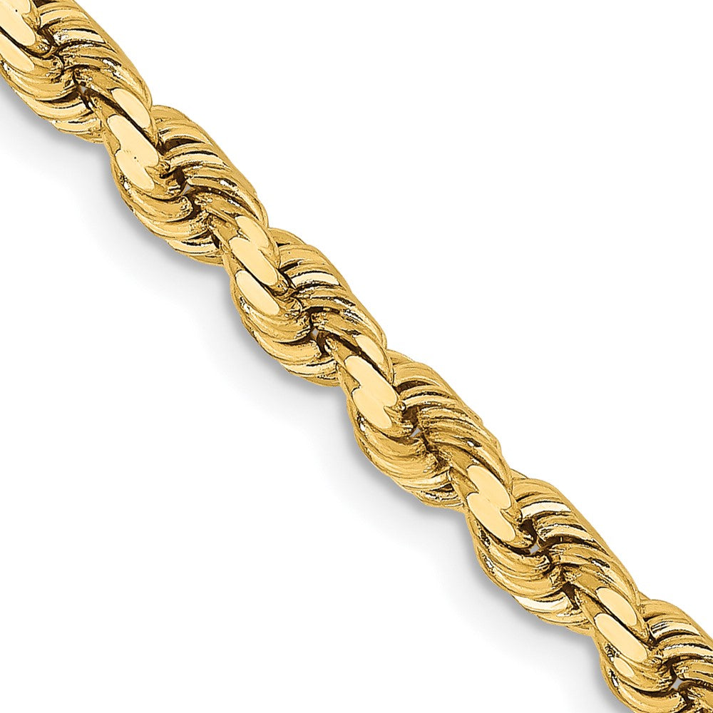 Pulsera de Cuerda Diamantada de Oro Amarillo de 14K – 18 pulgadas x 3.75 mm con Cierre de Langosta