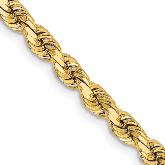  Pulsera de Cuerda Diamantada de Oro Amarillo de 14K – 18 pulgadas x 3.75 mm con Cierre de Langosta