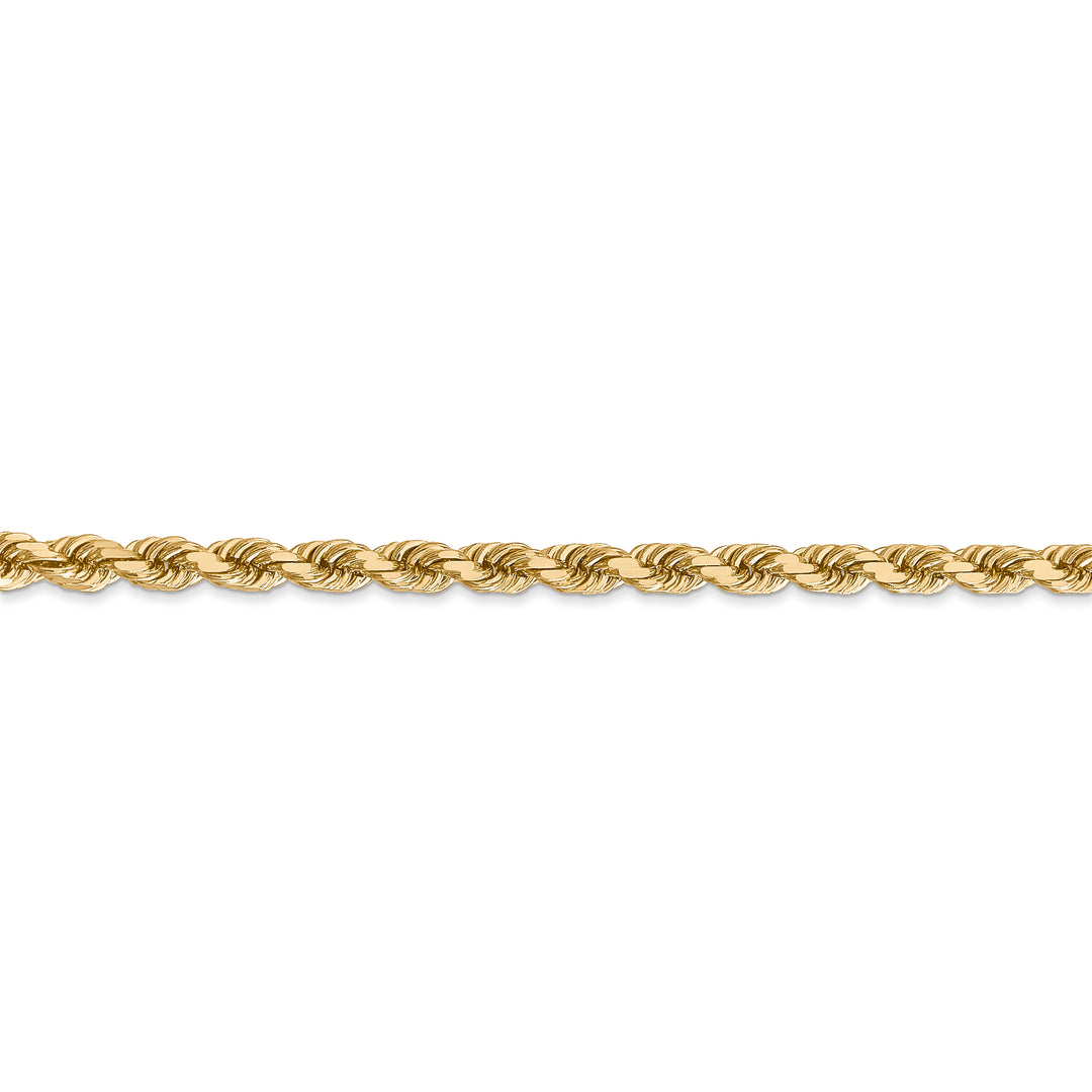 28 Inch 4mm 14K Yellow Gold Diamond Cut Cable Chain with Lobster Clasp