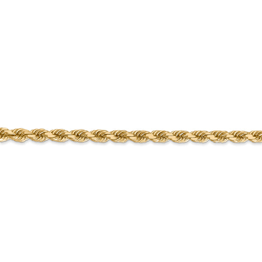 28 Inch 4mm 14K Yellow Gold Diamond Cut Cable Chain with Lobster Clasp
