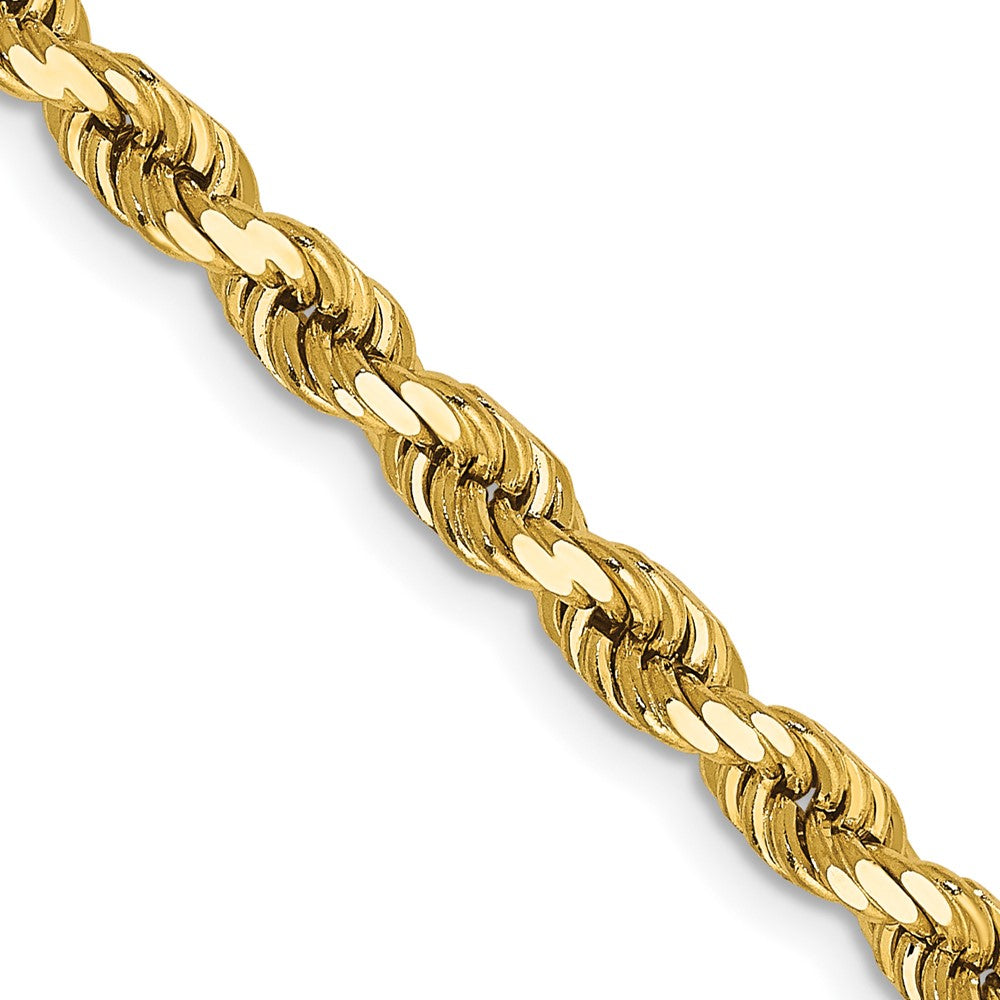 28 Inch 4mm 14K Yellow Gold Diamond Cut Cable Chain with Lobster Clasp