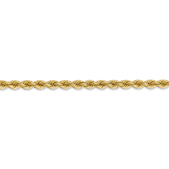 Cadena de Oro Amarillo de 14K, 30 Pulgadas, 4mm, Rope con Cierre de Langosta
