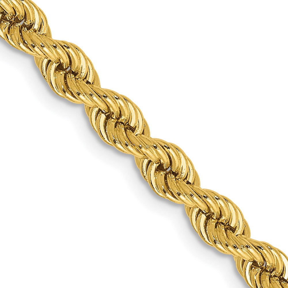 14K Yellow Gold Chain, 30 Inches, 4mm, Rope with Lobster Clasp