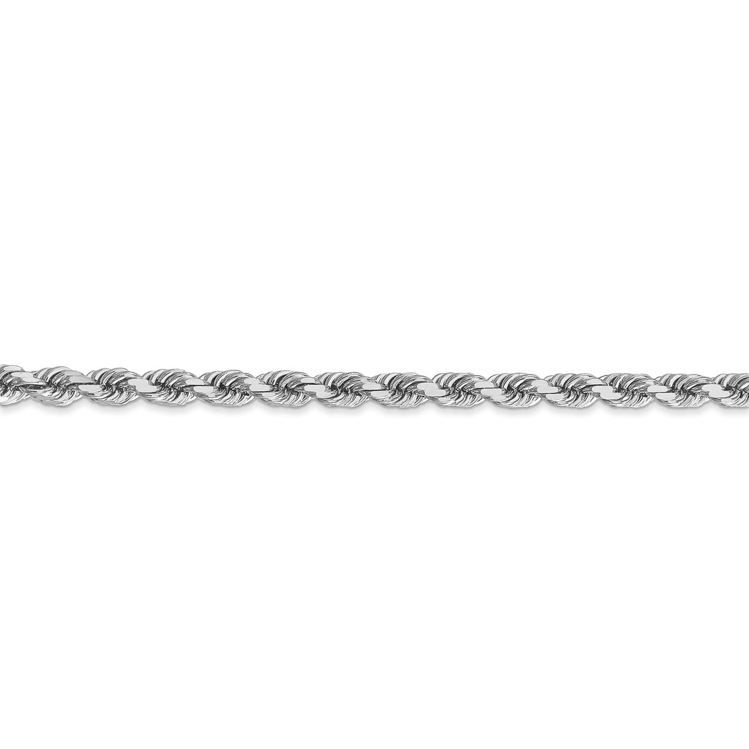 14K White Gold 4mm Diamond Cut Rope Chain - 18 Inches