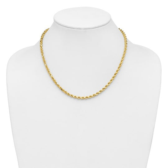 18 Inch 4.25mm 14K Yellow Gold Diamond Cut (D/C) Chain