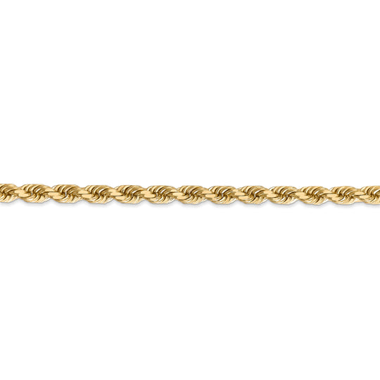 14K Diamond Cut Rope Chain, 30 Inches, 4.5mm with Lobster Clasp