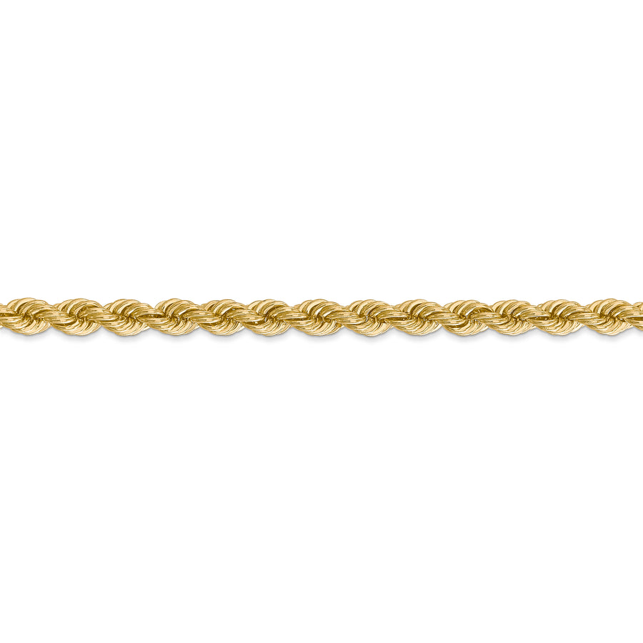 Cadena de Oro 14K de 28 Pulgadas y 5mm de Grosor Tipo Cuerda con Cierre de Langosta