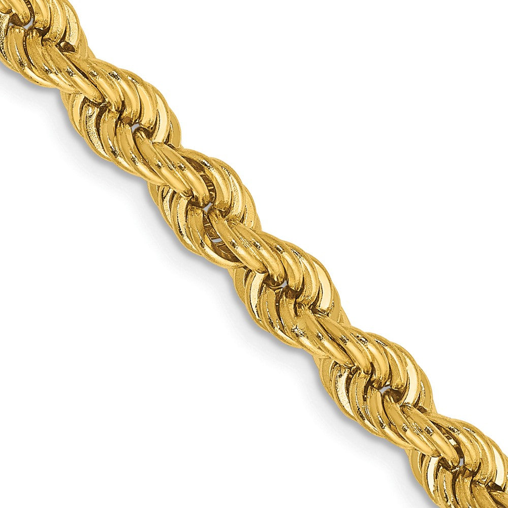 Cadena de Oro 14K de 28 Pulgadas y 5mm de Grosor Tipo Cuerda con Cierre de Langosta
