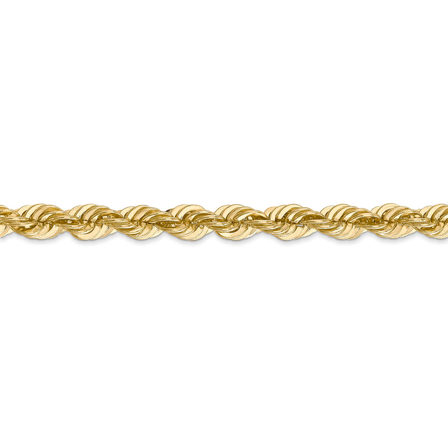 Cadena Trenzada Regular de 6mm en Oro de 14k de 28 Pulgadas con Cierre de Langosta
