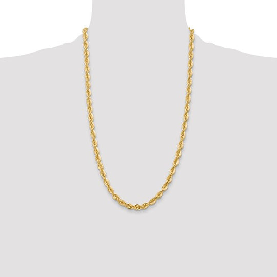 14K White Gold 26 Inch 2mm Diamond Cut Rope Chain with Lobster Clasp