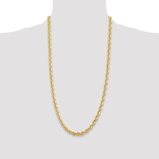 6mm 14k Gold Plated Regular Twisted Chain, 28 Inches, with Lobster Clasp