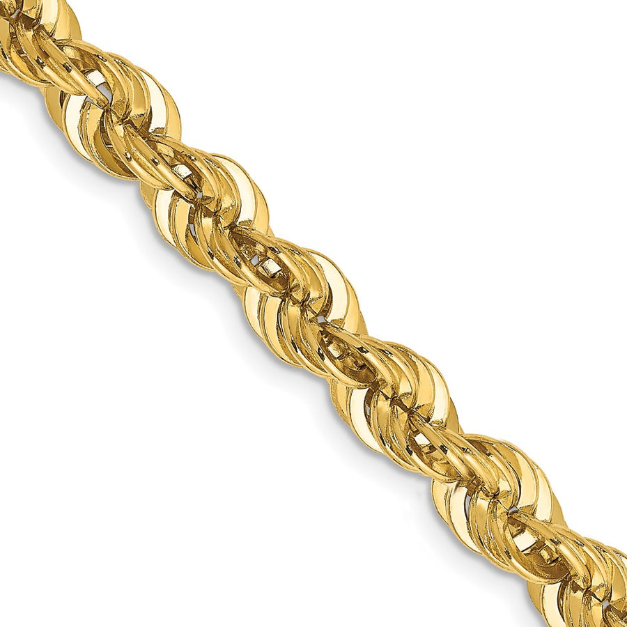 Cadena de Cuerda en Oro Blanco de 14K, 26 Pulgadas, 2 mm con Corte Diamante y Cierre de Langosta