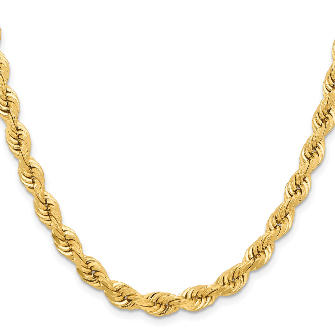 6.5mm Diamond Cut Twisted Chain in 14k Yellow Gold, 28 Inches, with Elegant Lobster Clasp