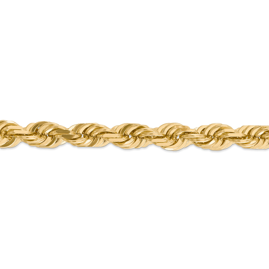 Cadena de Cuerda de 14K de 20 Pulgadas y 10 mm con Cierre de Langosta Decorativo