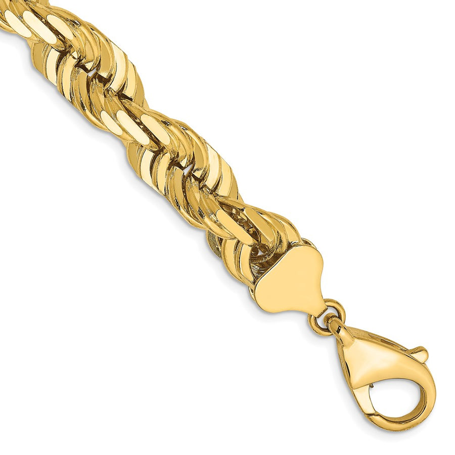 Tobillera Trenzada Cortada Diamante de 10mm en Oro de 14k de 9 Pulgadas con Cierre de Langosta Elegante