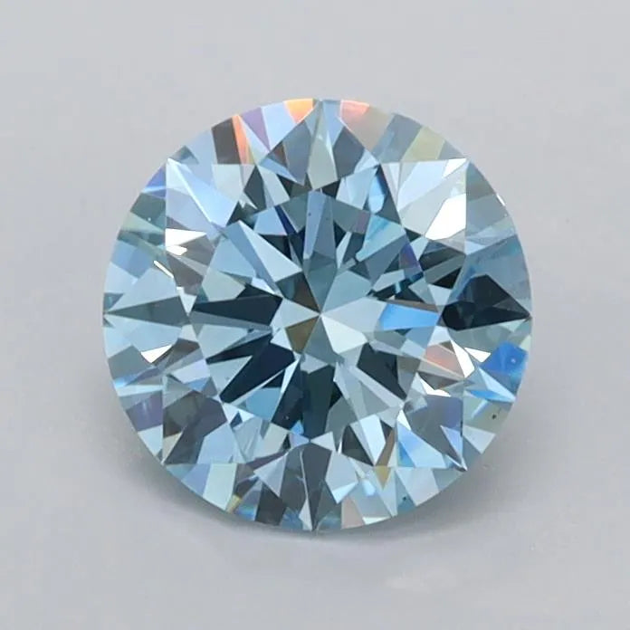 1.00ct Round Lab Grown Diamond (Colour Fancy Vivid Blue, Clarity VVS1, Cut ID, IGI Certified)