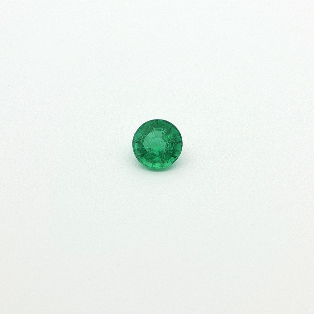 1.01ct Round Natural Emerald (Colour Green, Clarity Slightly Included, Cut Faceted)