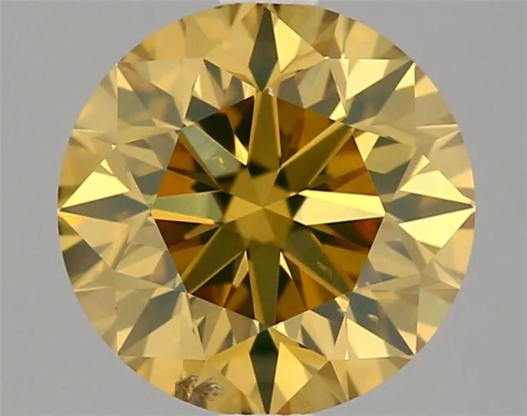 1.51ct Round Natural Diamond (Colour Fancy Deep Yellow Brown, Clarity SI2, Cut GD, GIA Certified)