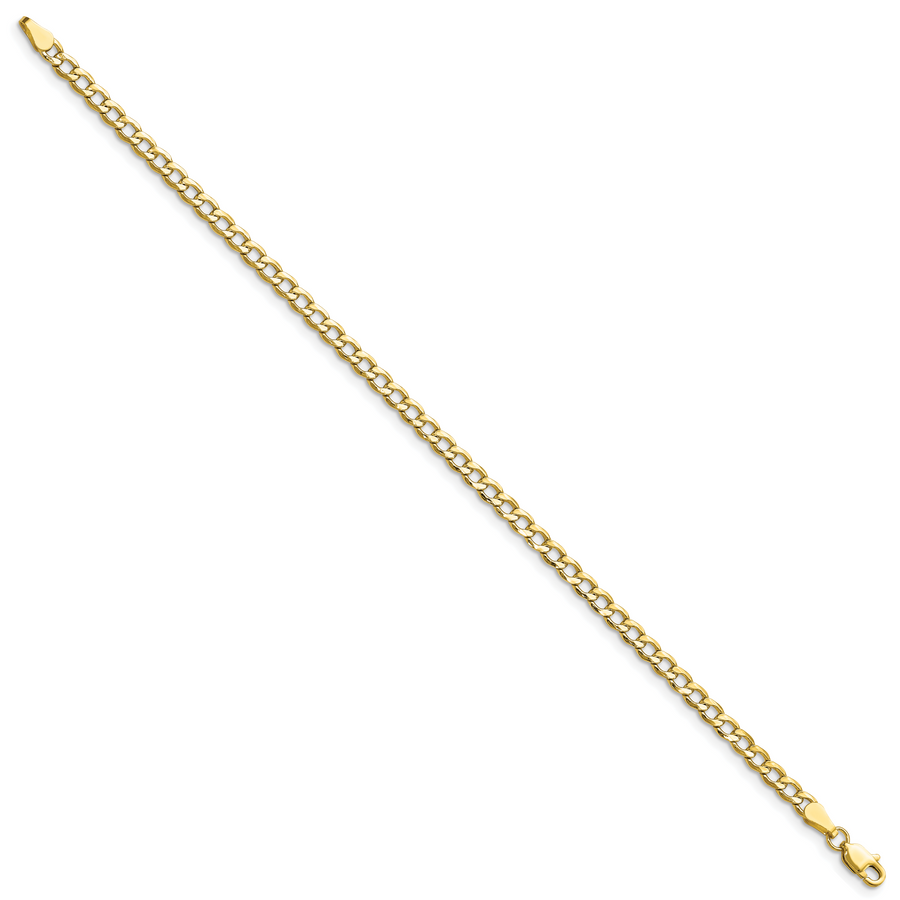 Pulsera Curb Semi-Sólida de 10k y 3.35 mm