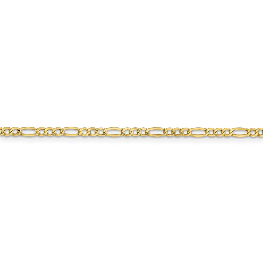 Cadena Figaro semisólida de 10k y 2,5 mm