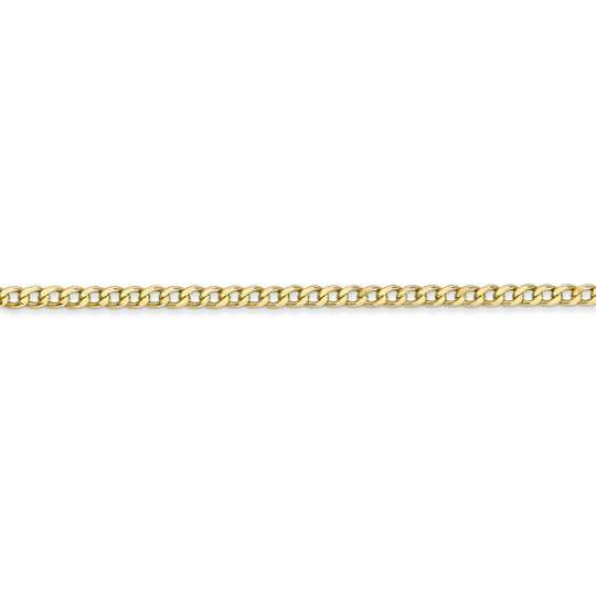Cadena de Eslabones Curb Semi-Sólida de 10k y 2.5 mm (20 pulgadas)