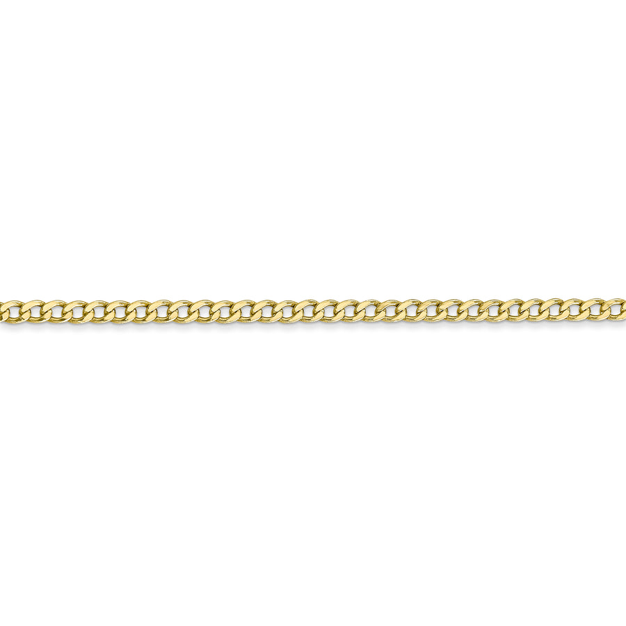 Cadena de Eslabones Curb Semi-Sólida de 10k y 2.5 mm (26 pulgadas)
