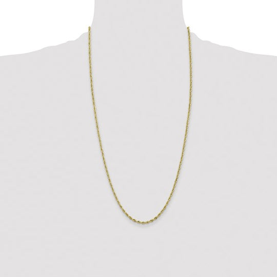 10K Yellow Gold Semi-Solid Rope Chain – 2.8 mm, 28 Inches