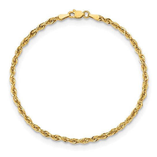Cadena de Oro Amarillo de 10K, 2.8 mm, Semi-Sólida