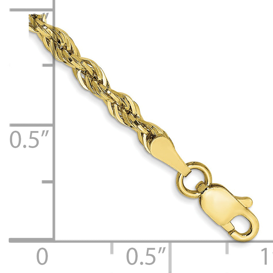 Cadena de Oro Amarillo de 10K, 2.8 mm, Semi-Sólida