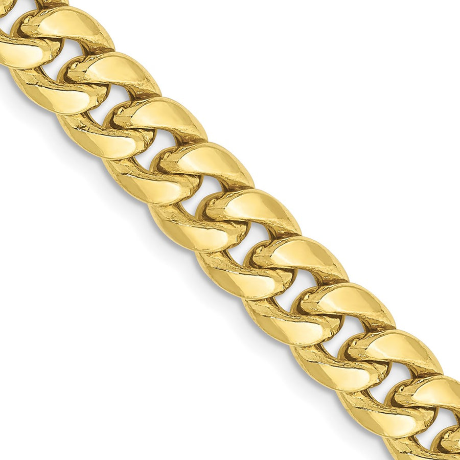 Cadena Cubana Miami Semisólida  de 6.75 mm en Oro Amarillo de 10k