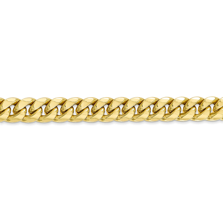 Cadena cubana Miami semisólida de 7.3 mm en Oro Amarillo 10k