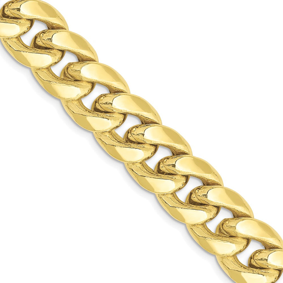 Cadena Cubana Miami Semisólida de 11 mm en Oro Amarillo de 10k