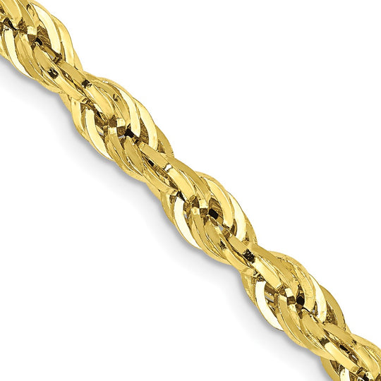 10K Yellow Gold Chain, 28 Inches, 4.25 mm, Semi-Solid Rope Style