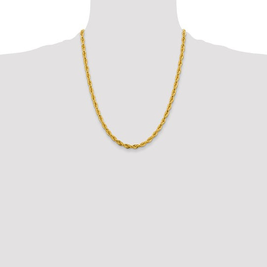 22 Inch 4.75mm 10K Yellow Gold Chain with Lobster Clasp (Rope Type)