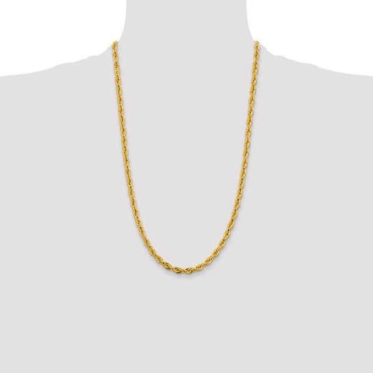 Semi-Solid Rope Chain in 10K Yellow Gold