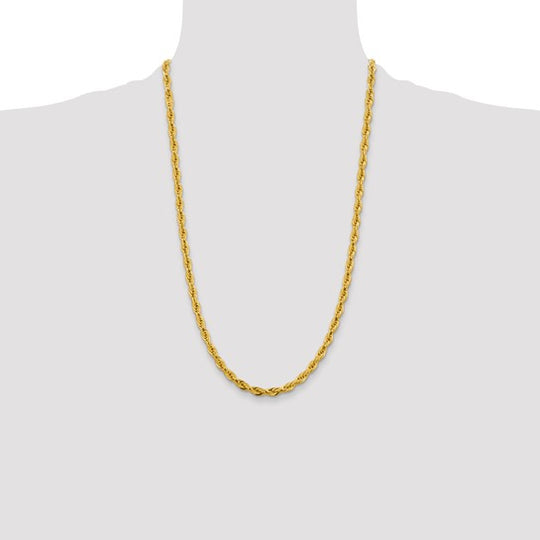 Semi-Solid Rope Chain in 10K Yellow Gold