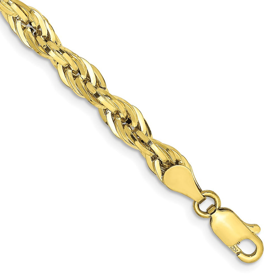 Pulsera de Cuerda Semisólida de Oro Amarillo 10K, 9 pulgadas, 4.75 mm