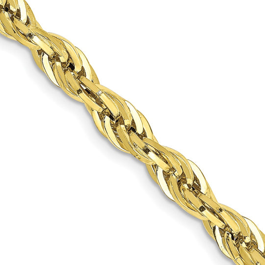 10K Yellow Gold Semi-Solid Rope Chain – 4.75 mm, 16 Inches, with Lobster Clasp