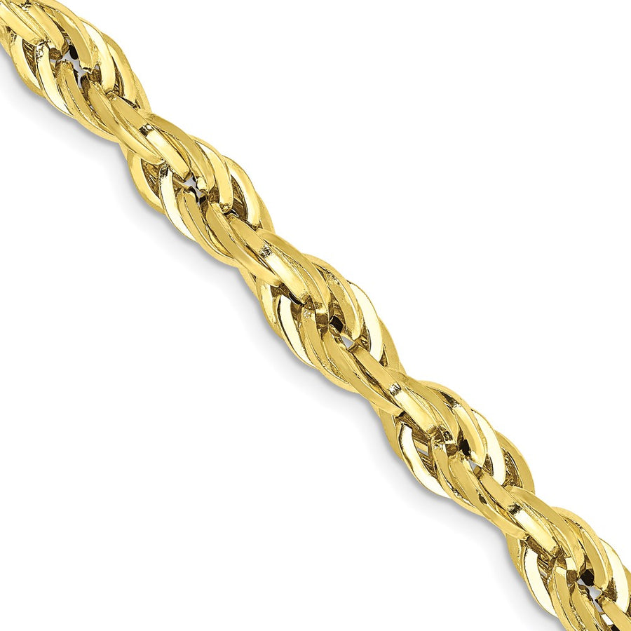 Cadena de Oro Amarillo de 10K, 22 Pulgadas, 5.4 mm, Estilo Cuerda Semi-Sólida