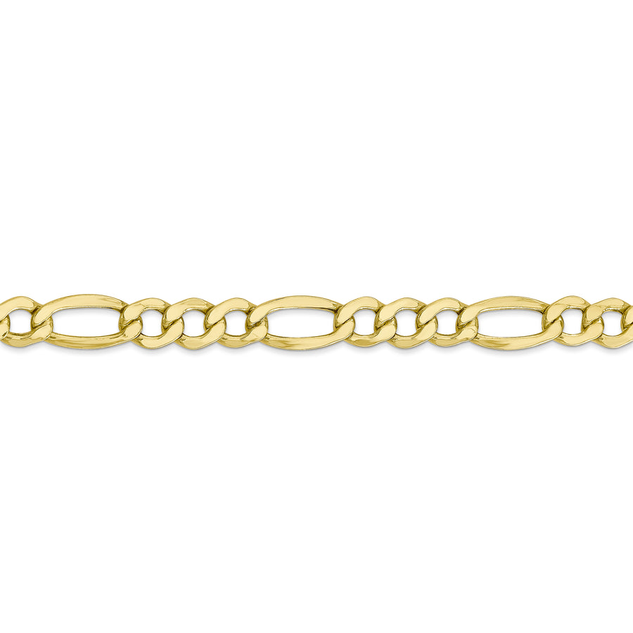 Cadena Figaro semisólida de 10k y 7,3 mm