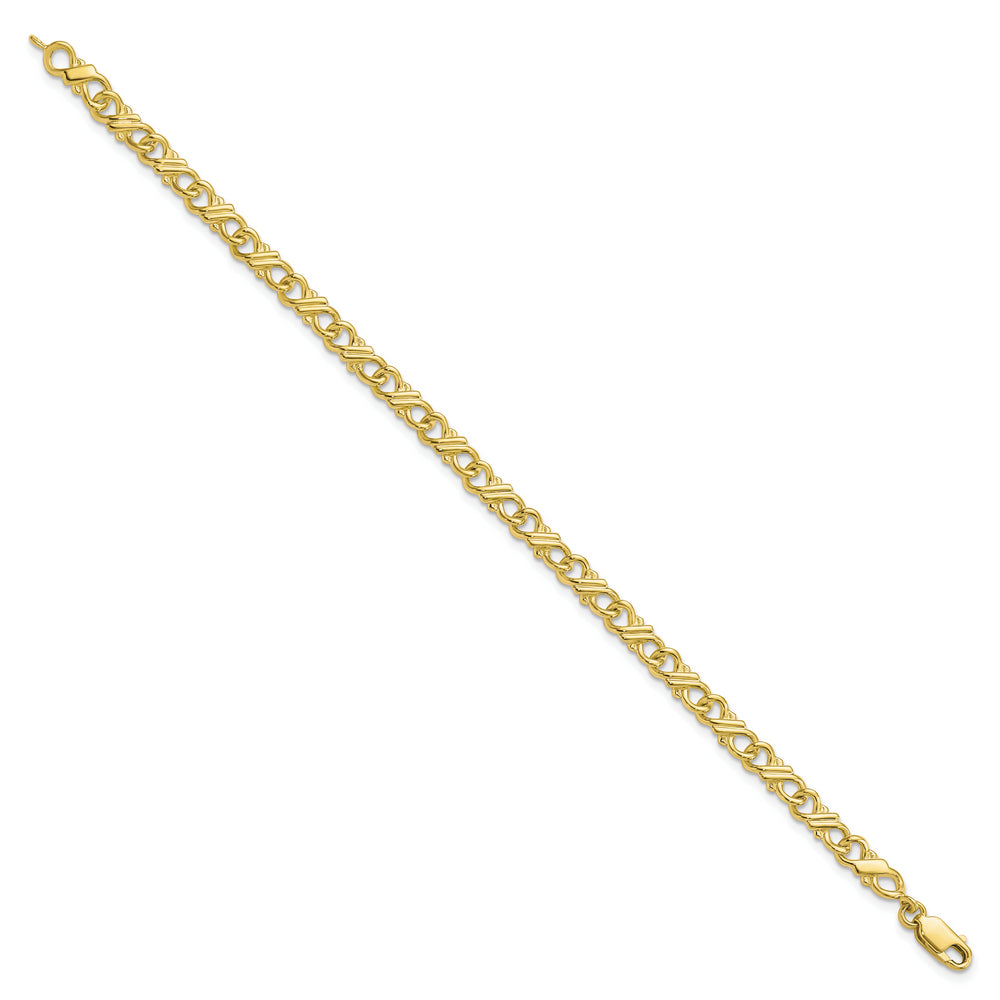 Pulsera Fancy de Oro Sólido Pulido de 10K