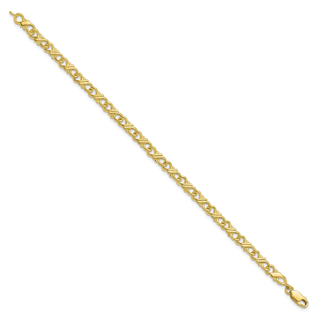 Pulsera Fancy de Oro Sólido Pulido de 10K