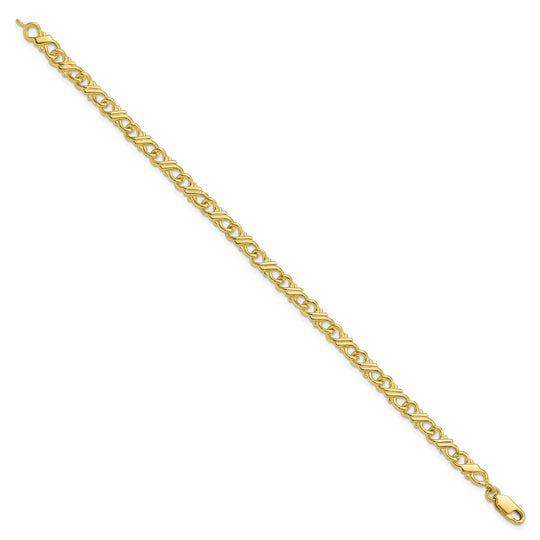 Pulsera Fancy de Oro Sólido Pulido de 10K